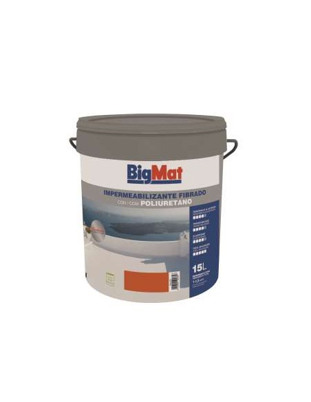 BOTE 15L IMPERMEABIL BM FIBRADO PU ROJO