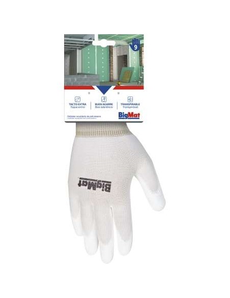 GUANTE BIGMAT PALMA PU BLANCO T10