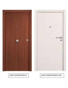 PUERTA BLINDADA SAPELLY EXTERIOR  BLANCO LISO INTERIOR... 2