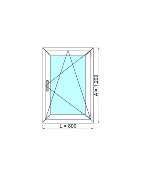 VENTANA 80X1200 PVC OSCILOBATIENTE DERECHA SIN PERSIANA