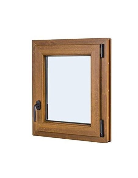 VENTANA PVC 500X500 ROBLE DORADO OSCILO APERTURA DERECHA