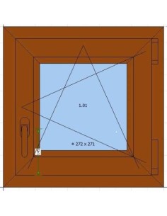 VENTANA PVC 500X500 ROBLE DORADO OSCILO APERTURA DERECHA 2