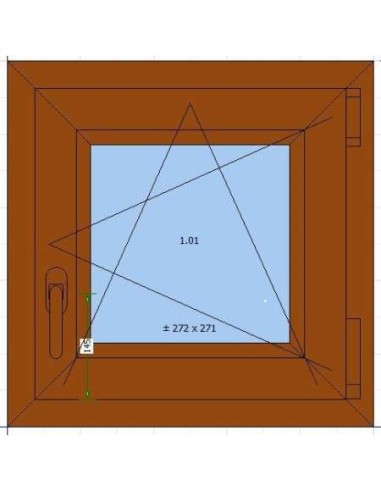 VENTANA PVC 500X500 ROBLE DORADO OSCILO...