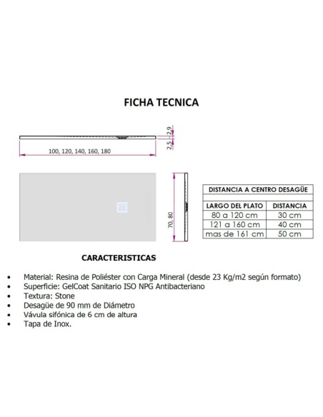 PLATO DE DUCHA CUBIK NUBE 120X70 BLANCO