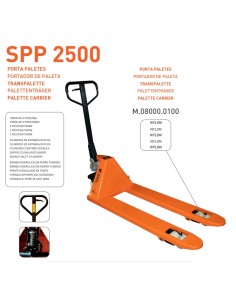 TRANSPALETA 2500KG SIRL NARANJA RUE.NYL. 2