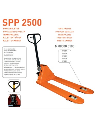 TRANSPALETA 2500KG SIRL NARANJA RUE.NYL.