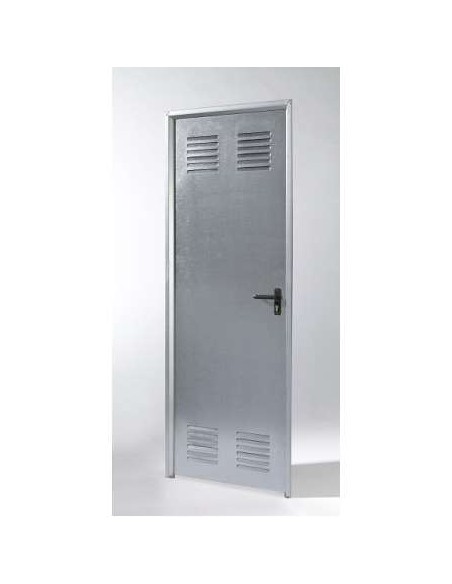 PUERTA CHAPA GALVA REJILLA 70X180CM HOJA 60CM APERTURA IZQUIERDA