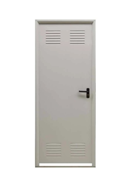 PUERTA CHAPA CON REJILLA 80X180CM HOJA 70CM APERTURA A IZQUIERDA BLANCA