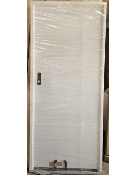 PUERTA CHAPA LISA 80X180CM HOJA 70CM  APERTURA A DERECHA COLOR BLANCA