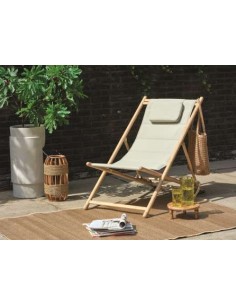 HAMACA BAMBU PLEGABLE CON COJIN