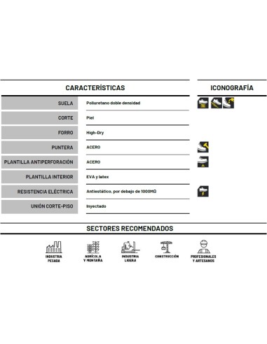 BOTA SEGURIDAD BT1007 NEGRO TALLA 44 MONTOFRIT