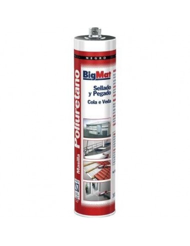 TUBO 300ML MASILLA PU NEGRO *BIGMAT