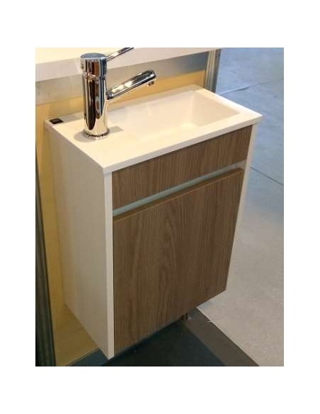 MUEBLE 43X23X52 MINI ROBLE BLANCO+LAVABO
