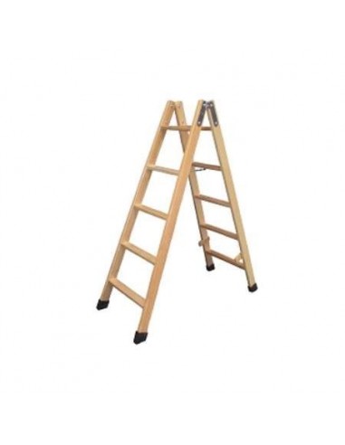 ESCALERA TIJERA DE MADERA 5 PELDAÑOS
