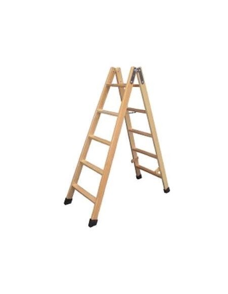 ESCALERA TIJERA DE MADERA 5 PELDAÑOS