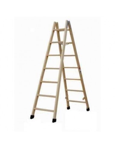 ESCALERA TIJERA DE MADERA 7 PELDAÑOS