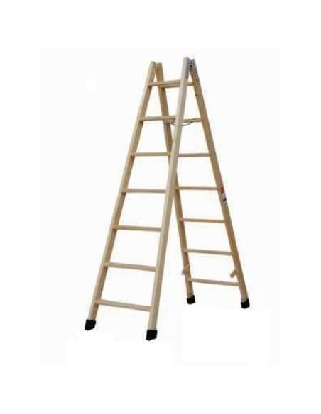 ESCALERA TIJERA DE MADERA 7 PELDAÑOS