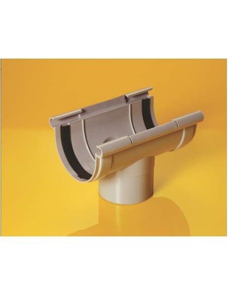 CONEXION BAJANTE 125 102-C GRIS RAL 9018