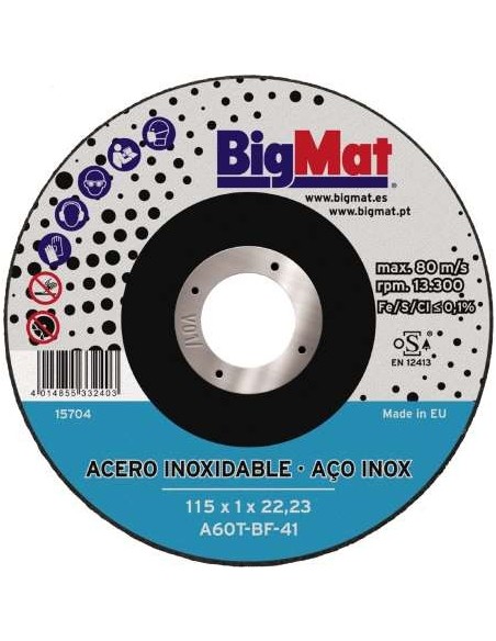 DISCO INOX BIGMAT A660R 115X1X22,23 (retráctil)